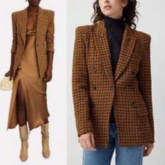 Smythe Plaid Blazer Not A Pagoda Tweed Plaid Single Button Jacket Size 0 - Picture 3 of 10